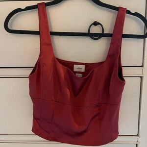 Aritzia Wilfred Red Satin Women's Top